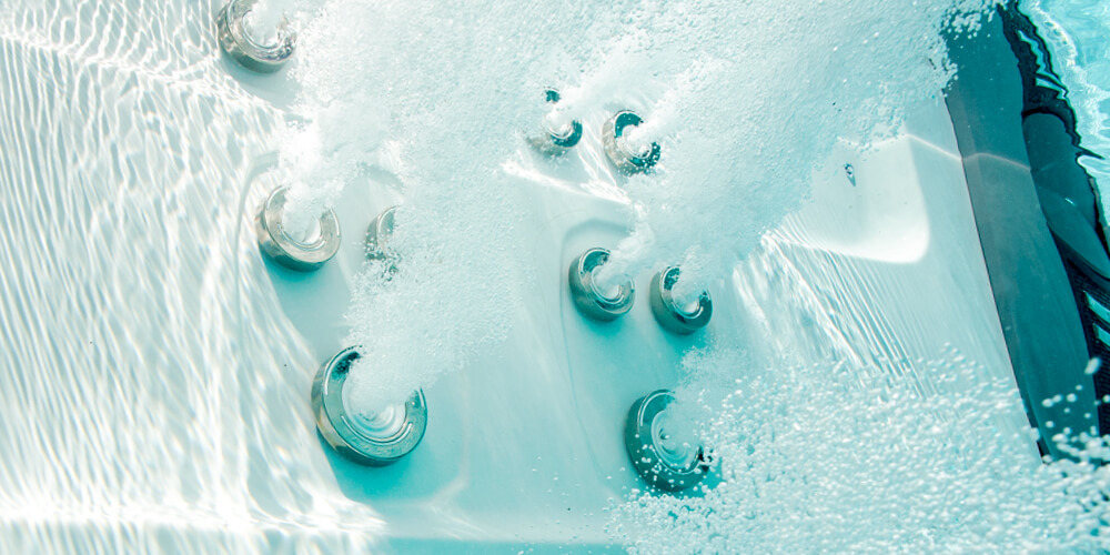 Close up of jets underwater.