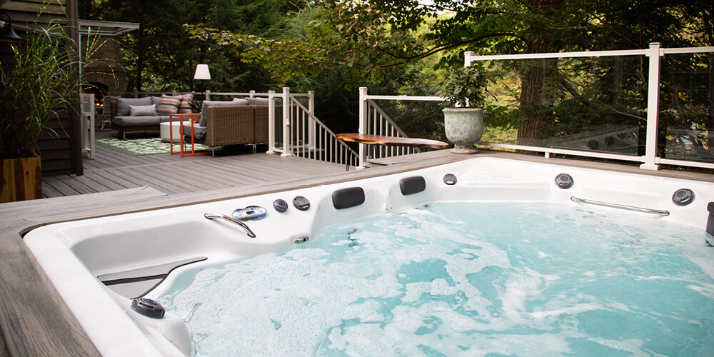 Swim Spa inset in a deck.